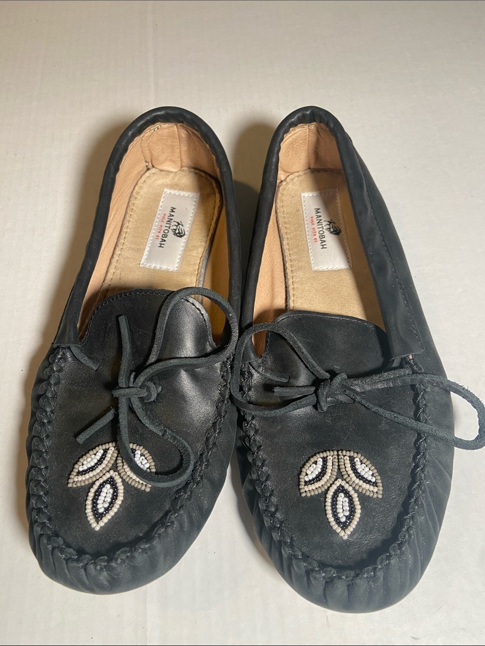 Manitobah Mukluks Leather Beaded Moccasins